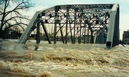 Flooded bridge